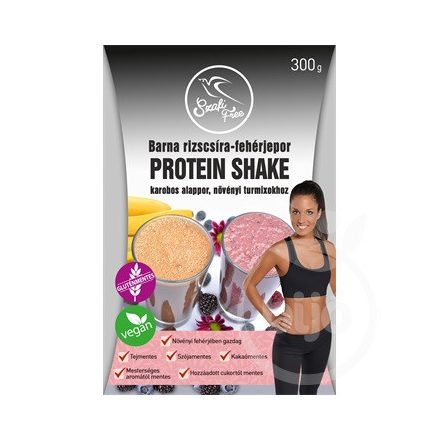 Szafi Free barna rizscsíra-fehérjepor protein shake karobos 300 g