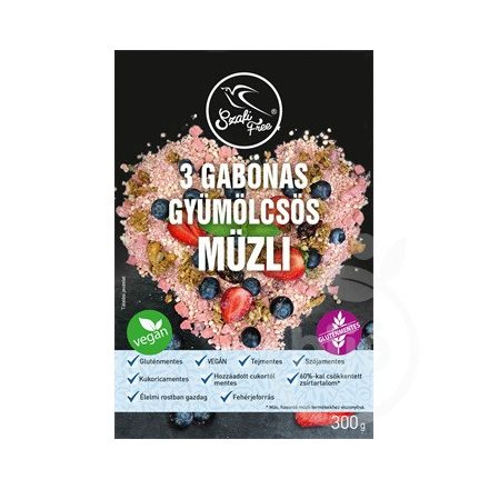 Szafi Free 3 gabonás gyümölcsös müzli (gluténmentes) 300 g