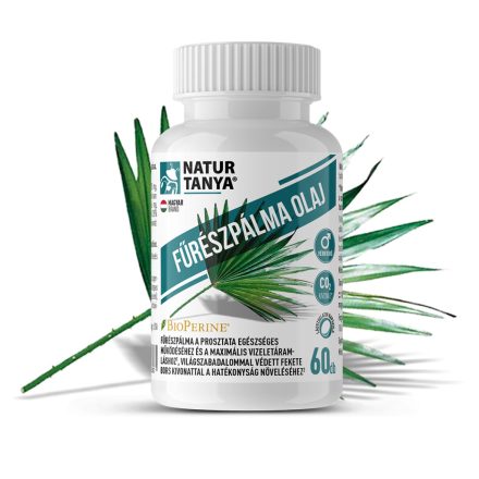 Natur Tanya® FŰRÉSZPÁLMA OLAJ (Szabalpálma, Saw palmetto) - Világszabadalommal védett BioPerine® fekete borssal, természetes vegyes tokoferolokkal és MCT olajjal